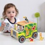 Žaislinė medinė mašinėlė su figūrų rūšiuokliu | Safari Jeep | Tooky TKF005